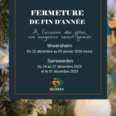 Fermeture de fin d'année 2025 Image Fermeture de fin d'année 2025